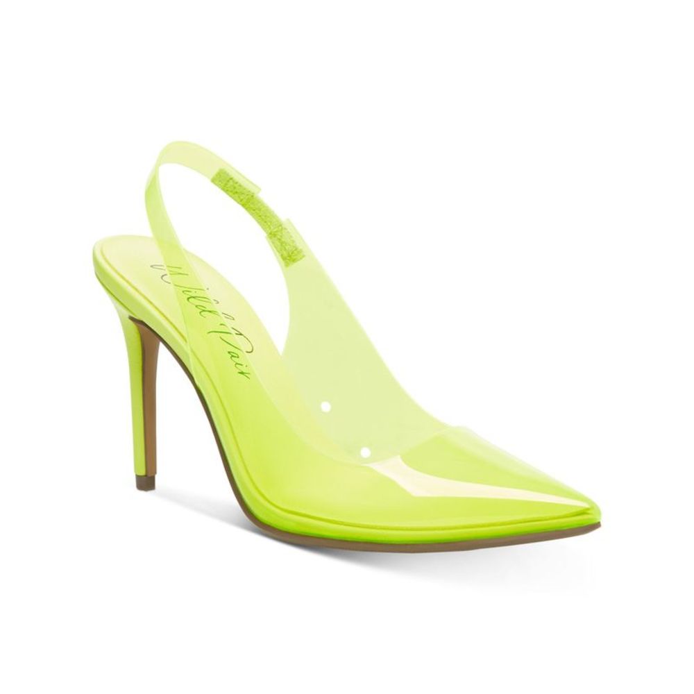 WILD PAIR Womens Yellow Darcie Pointed Toe Stiletto Slip On Slingback 8 M